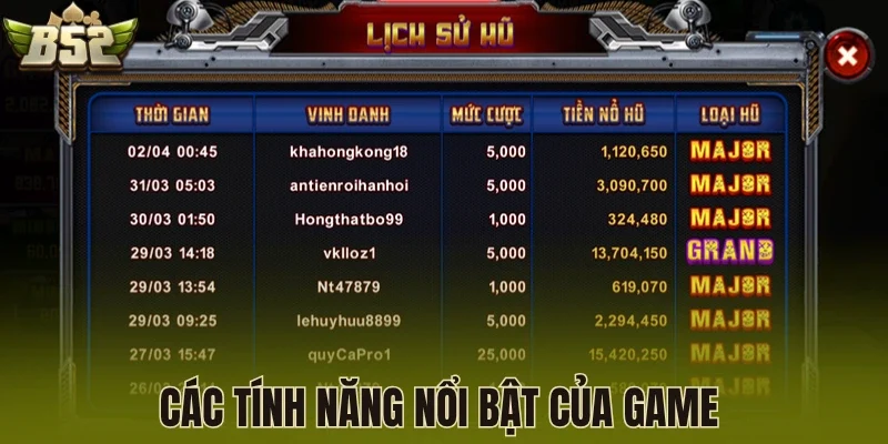 Các tính năng nổi bật của game 